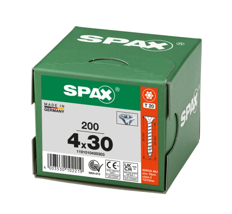 SPAX Universele Schroef Verzinkt VK Voldraad 200st