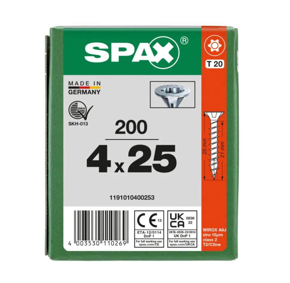 SPAX Universele Schroef Verzinkt VK Voldraad 200st