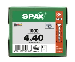 SPAX Universele Schroef Verzinkt VK 4x40mm Voldraad T-STAR Plus T20 1000st