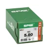SPAX Universele Schroef Verzinkt VK 5x80mm Voldraad T-STAR Plus T20 100st