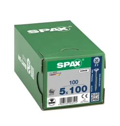 SPAX Universele Schroef Verzinkt VK 5x100mm Deeldraad PZ2 100st