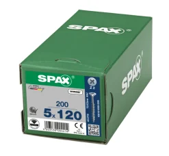 SPAX Universele Schroef Verzinkt VK 5x120mm Deeldraad PZ2 200st