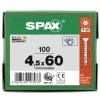 SPAX Universele Schroef Verzinkt VK 4,5x60mm Voldraad T-STAR Plus T20 100st