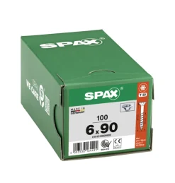 SPAX Universele Schroef Verzinkt VK 6x90mm Deeldraad T-STAR Plus T30 100st
