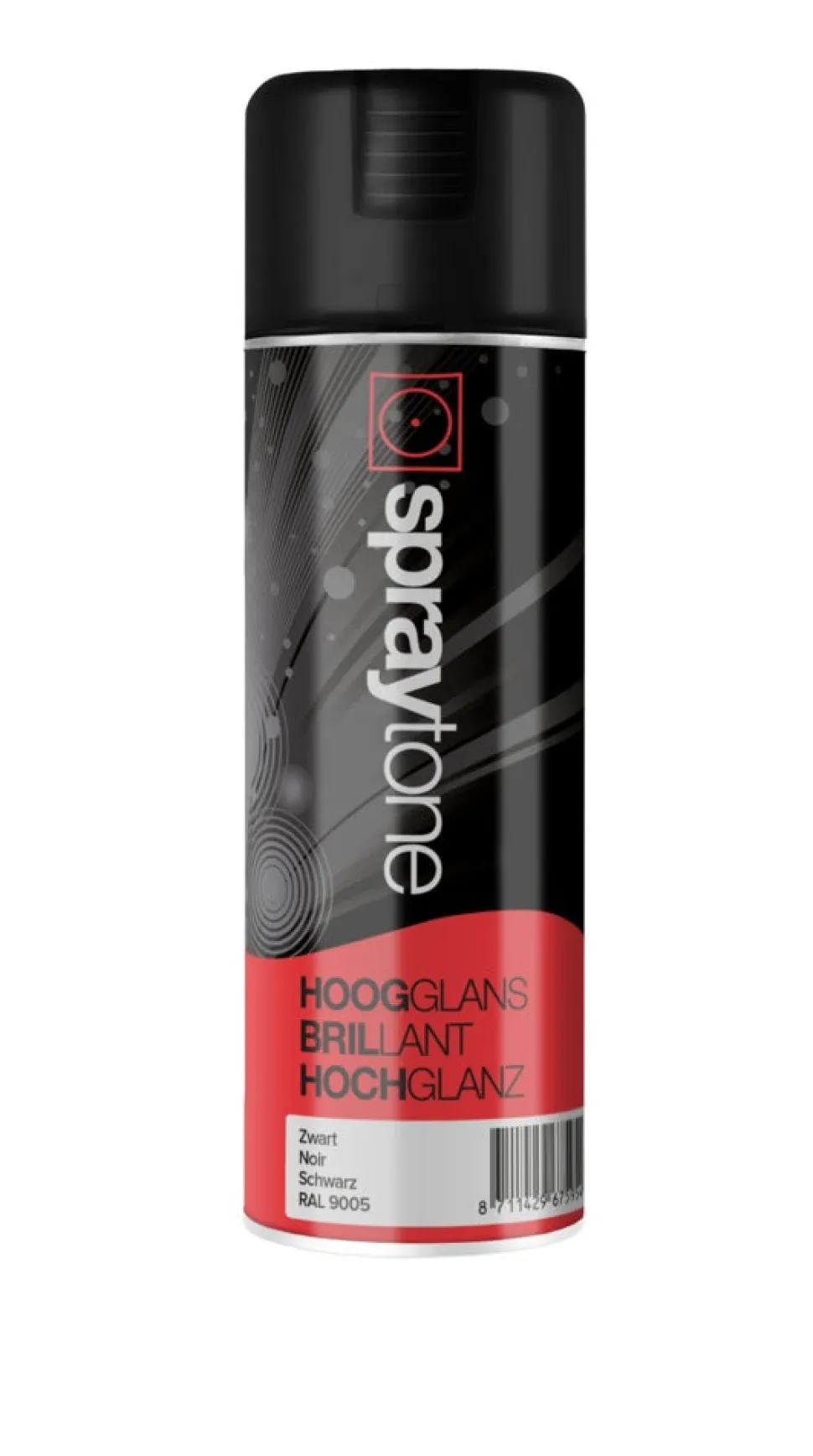 Spraytone Spuitlak Hoogglans RAL 9005 Zwart 400ml