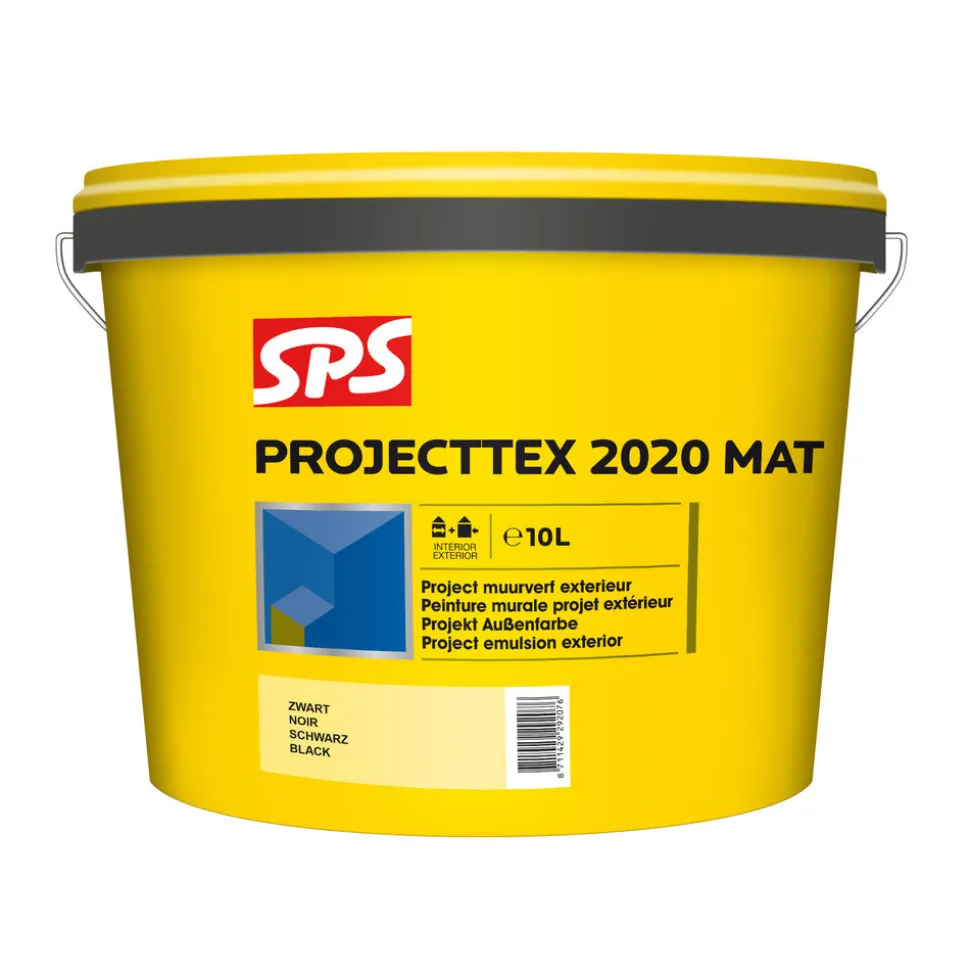 SPS Muurverf Projecttex 2020 Mat Zwart 10L
