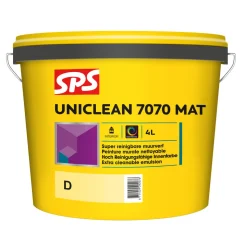 SPS Muurverf Uniclean 7070 Mat Mengbasis D 4L