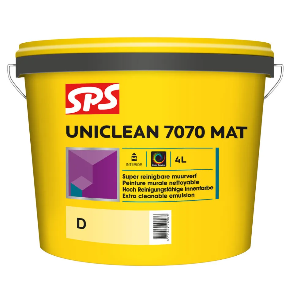 SPS Muurverf Uniclean 7070 Mat Mengbasis D 4L