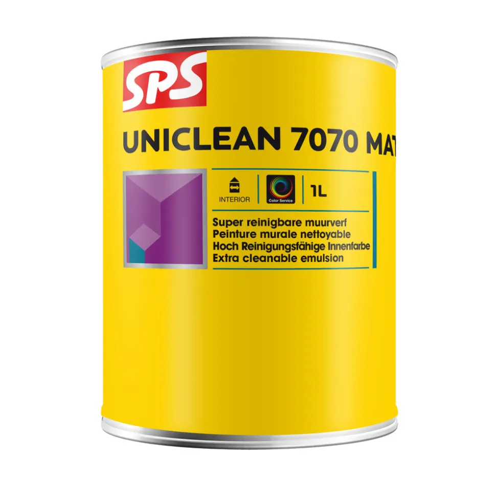 SPS Muurverf Uniclean 7070 Mat Wit/Mengbasis P 1L