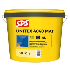 SPS Muurverf Unitex 4040 Mat RAL9010 4L
