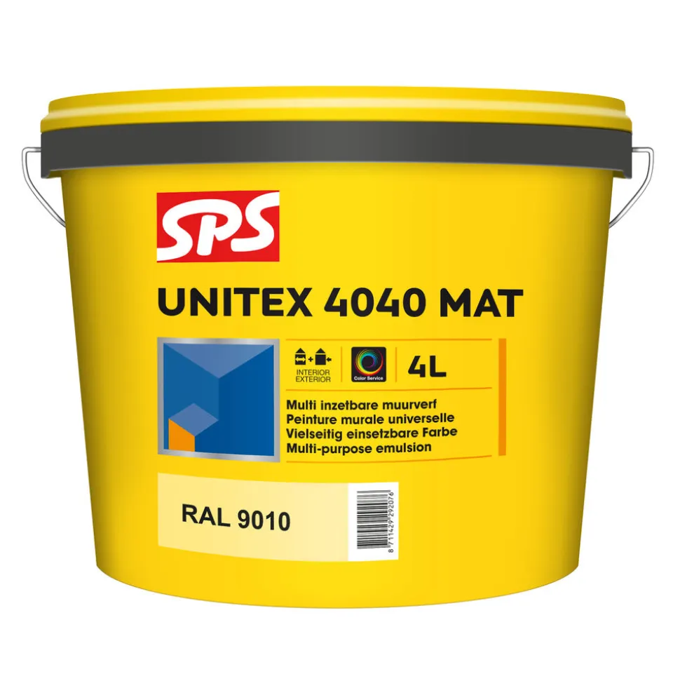 SPS Muurverf Unitex 4040 Mat RAL9010 4L