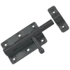 StarX Deurgrendel Met Ronde Schoot Sluitlus En Sluitplaat Zwart Gelakt 90x65mm