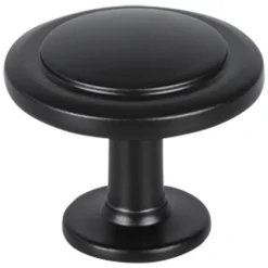StarX Knop Vlak Rond Zwart 32mm