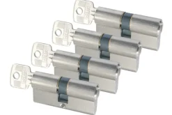 StarX Profielcilinder Vernikkeld 60mm Gelijksluitend SKG2 4stuks