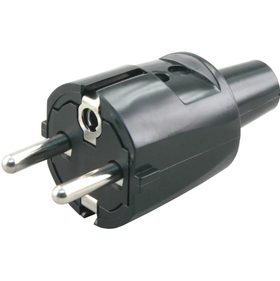 Stekker PVC Zwart 10/16A 3680W Randaarde