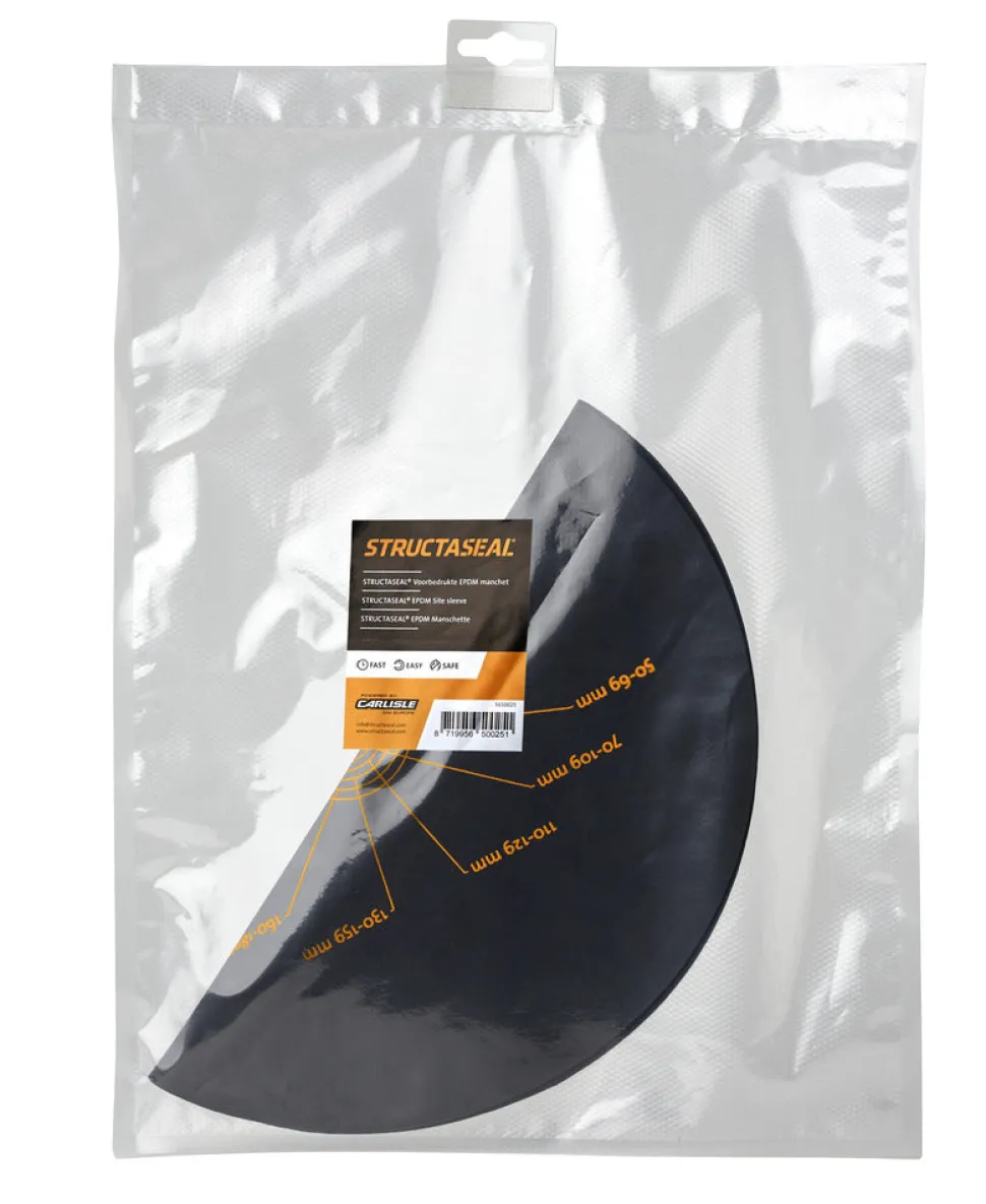 Structaseal Dakmanchet EPDM Rond Voorbedrukt Doorvoer Ø50-180mm Ø300mm
