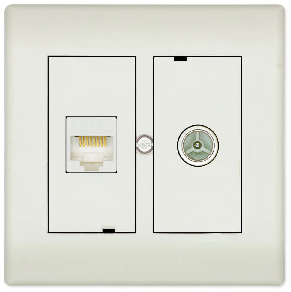 Technetix Contactdoos Inbouw Coax Rj45 Cat6 Ziggo Kpn
