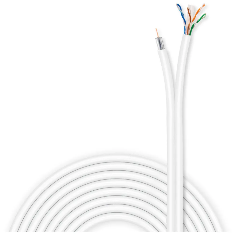 Technetix UTP COAX Kabel CAT6 Ziggo Kpn Wit 20m
