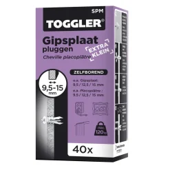 Toggler SPM Gipsplaatplug Plaatdikte 9,5-15mm 40st