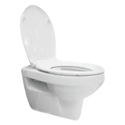 Trevi Wandcloset met Toiletzitting Randloos Diepspoel Glanzend Wit 53cm