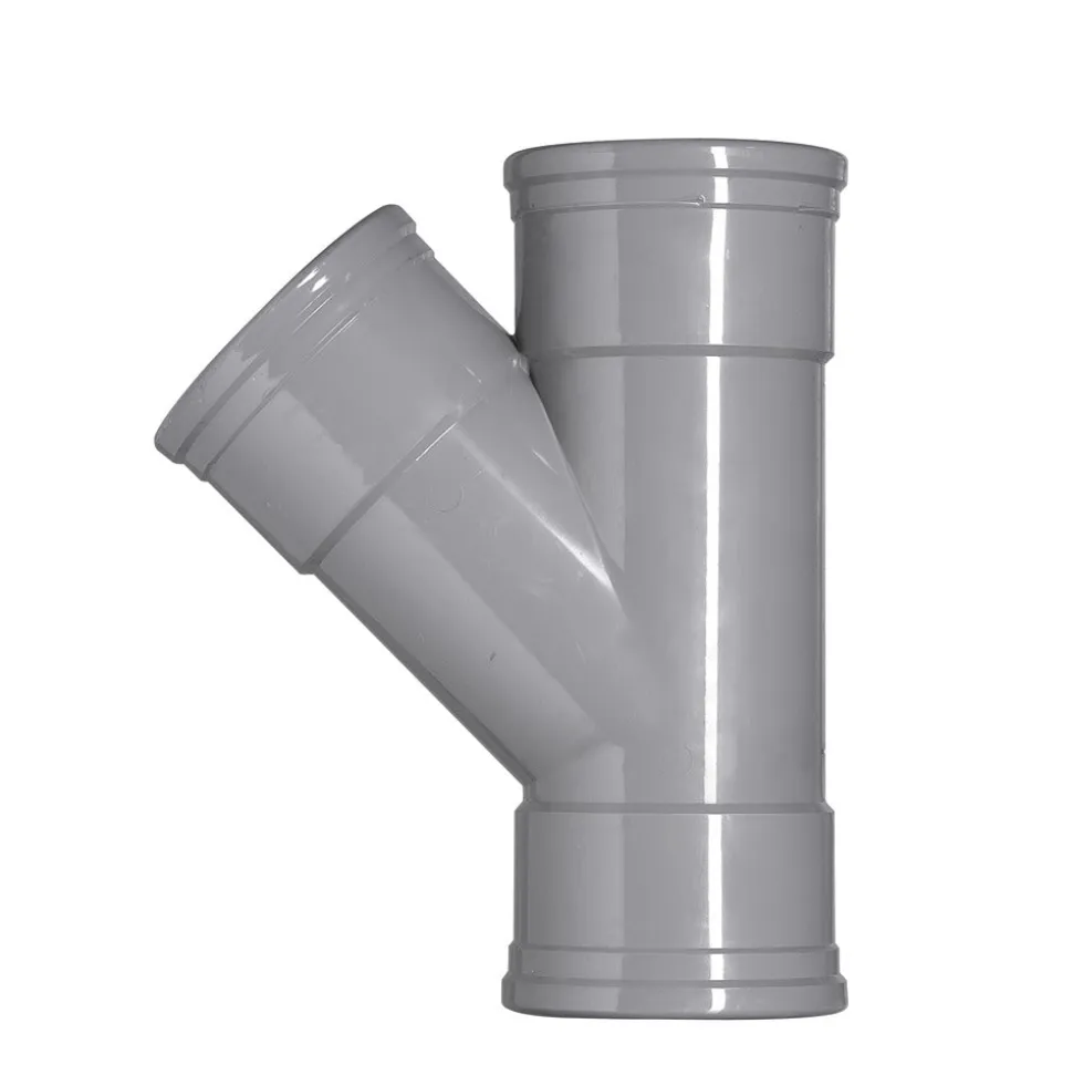 T-Stuk PVC 3x manchetmof Ø 110x110 mm 45° KOMO-keur