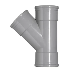 T-Stuk PVC 3x manchetmof Ø 125x125 mm 45° KOMO-keur