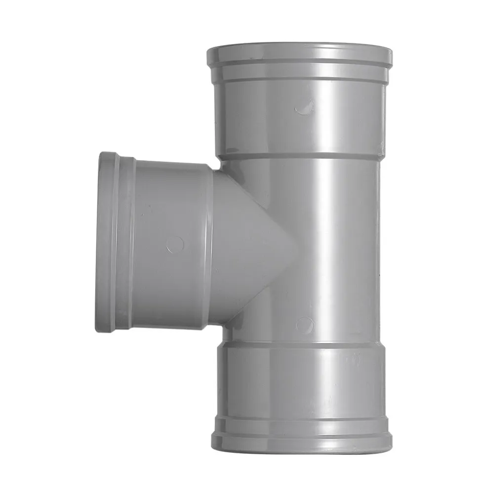 T-Stuk PVC 3x manchetmof Ø 125x125 mm 87° KOMO-keur