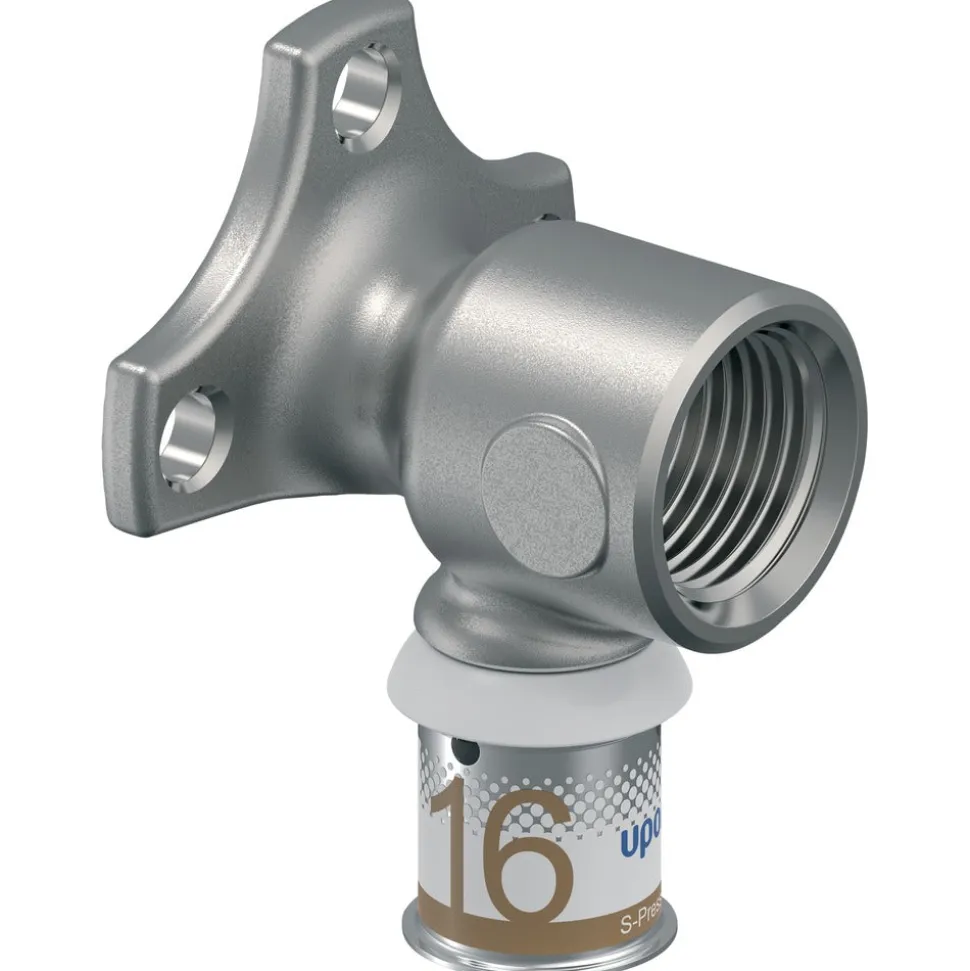 Uponor MLC pers Muurplaat met ronde flens 16 mm x 1/2'' binnen kort 2 stuks