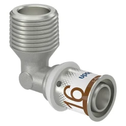 Uponor Persknie messing 16 mm x 1/2'' Buiten 2 stuk