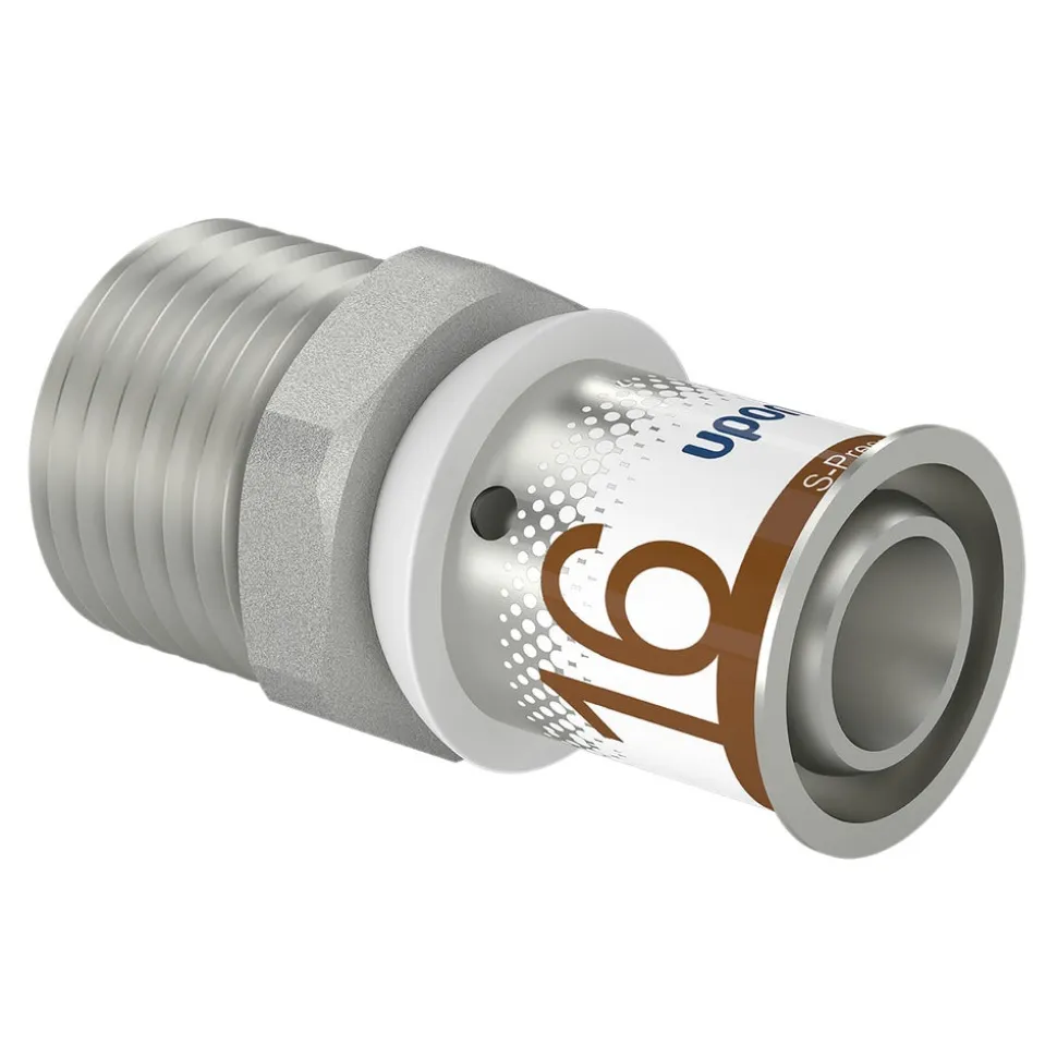 Uponor Perskoppeling messing 16 mm x 1/2'' Buiten 2 stuks