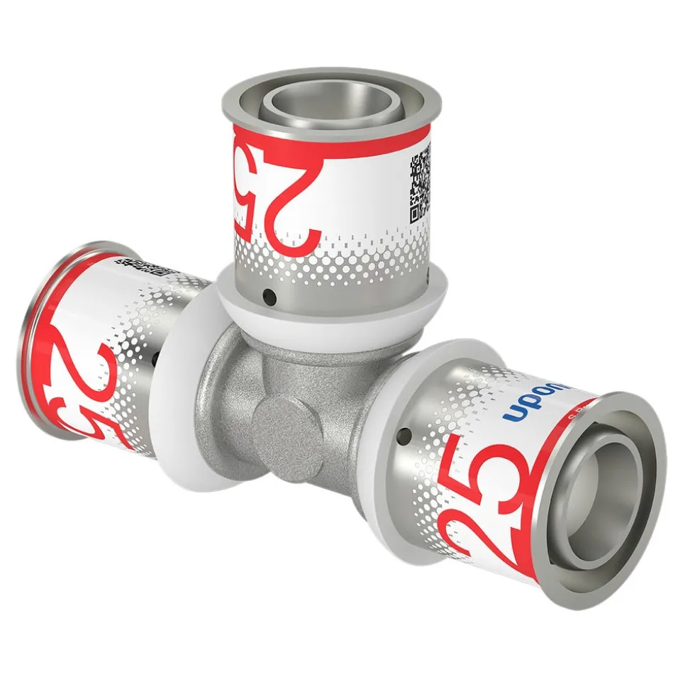 Uponor Pers T-stuk messing 25 mm