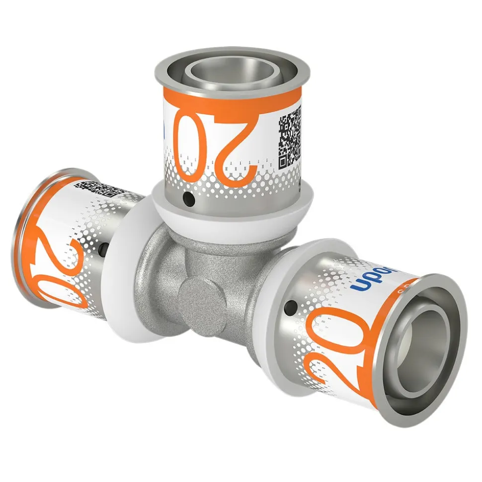 Uponor Pers T-stuk messing 20 mm 2 stuk