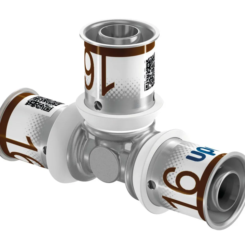 Uponor Pers T-stuk messing 16 mm 10 stuk