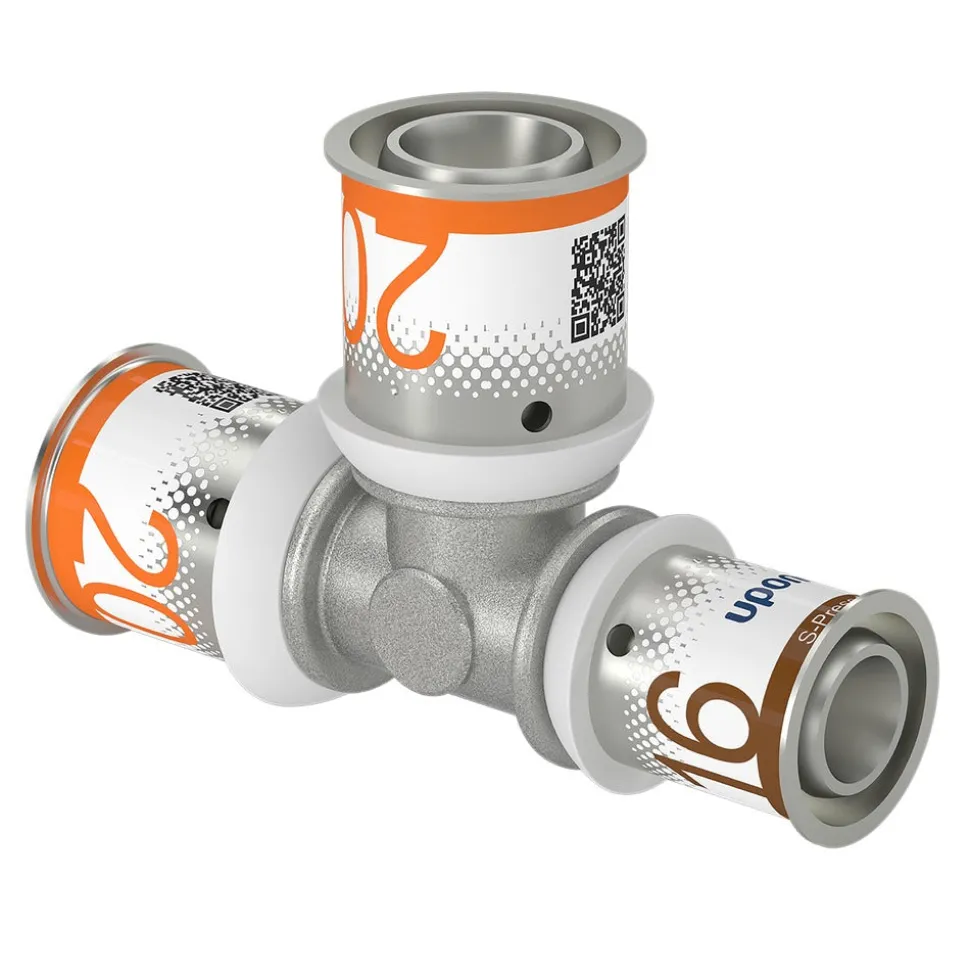 Uponor Pers T-stuk messing 20x20x16 mm 2 stuk