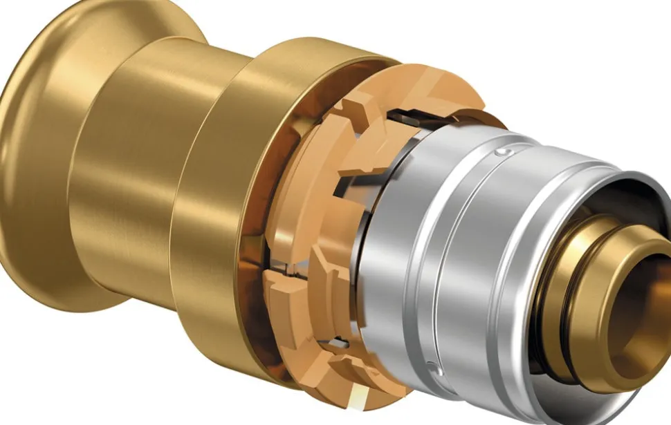Uponor S-Press Overgangskoppeling edelstaal koper met perscontour M 16-15CU-S ST