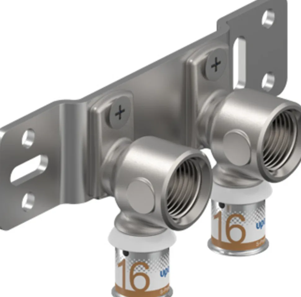 Uponor S-Press Plus Radi pers Montageplaat 16 mmx1/2"bi niet draaibaar met muurplaten HOH 50 mm