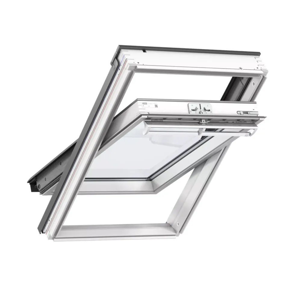 VELUX Tuimelvenster GGL CK04 2070 Gelakt Grenen Wit 550x978mm FSC Mix Credit