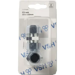 VSH Sok CV Chroom 15x15mm 2st