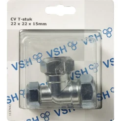 VSH T-Stuk CV Chroom 22x22x15mm