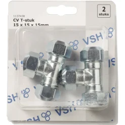 VSH T-Stuk CV Chroom 15x15x15mm 2st
