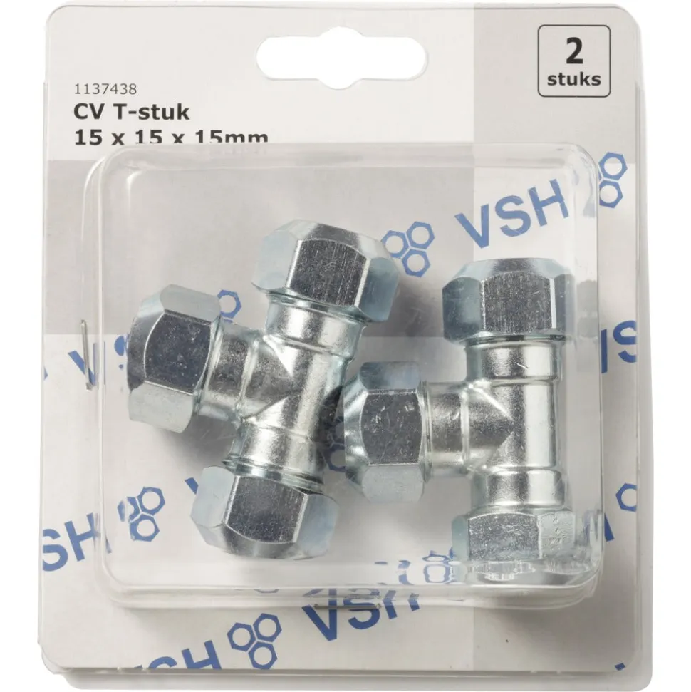 VSH T-Stuk CV Chroom 15x15x15mm 2st