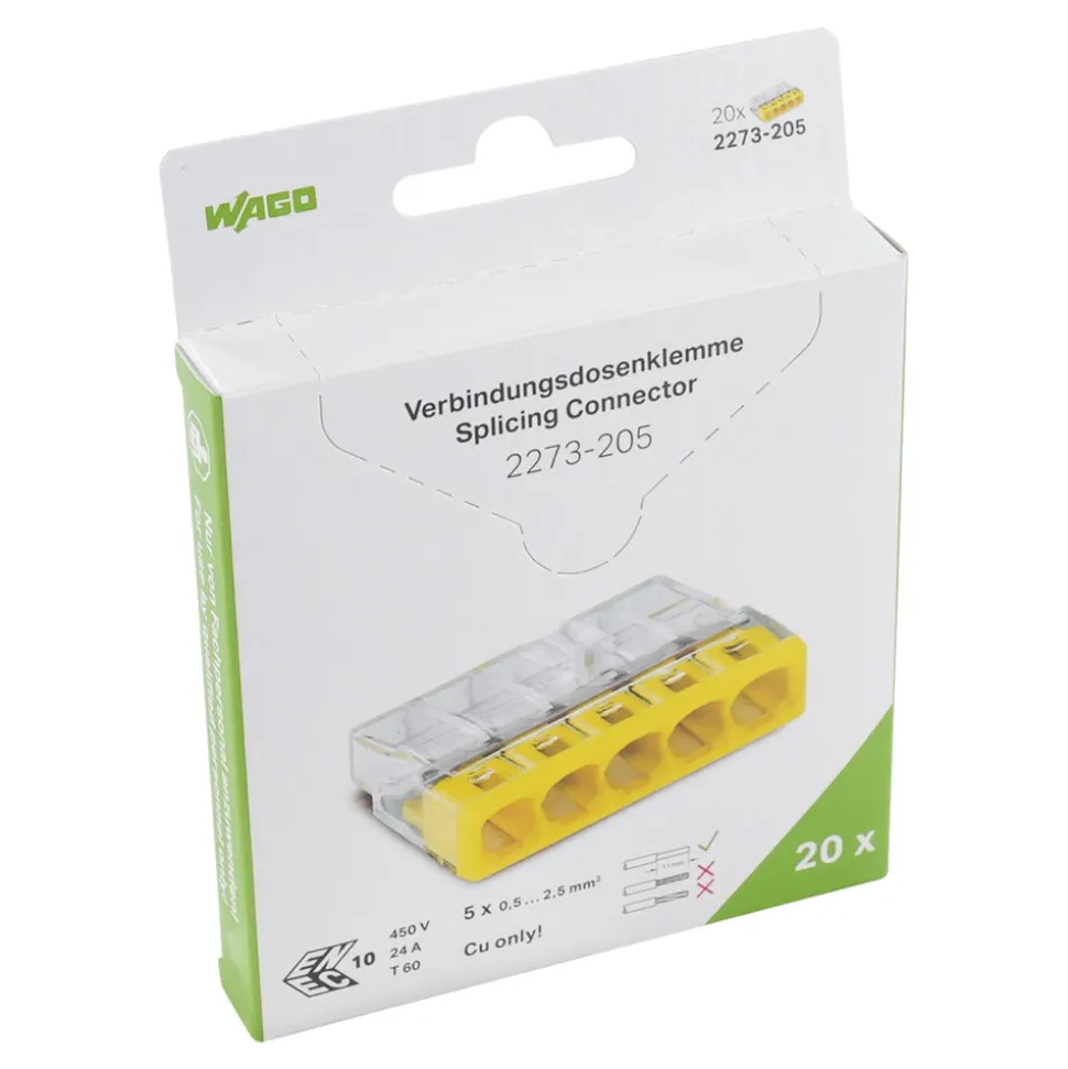 Wago Lasklem 5-voudig compact 20st