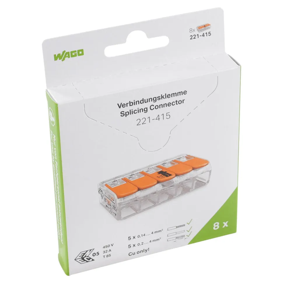 Wago Verbindingsklem compact 5x4mm² 8st