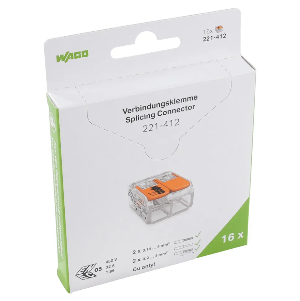Wago Verbindingsklem compact 2x4mm² 16st