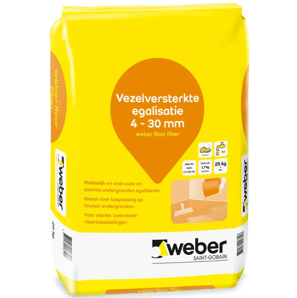 Weber Egalisatie Floor Fiber Vezelversterkt 4-30mm 25kg