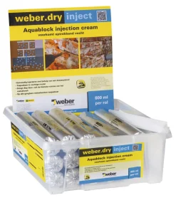 Weber Gevel Injectie-Crème Aquablock Dry Inject Tegen Optrekkend Vocht 600ml