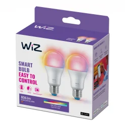 WiZ Slimme LED-Lamp E27 60W A60 Gekleurd en Wit Licht Mat 2st