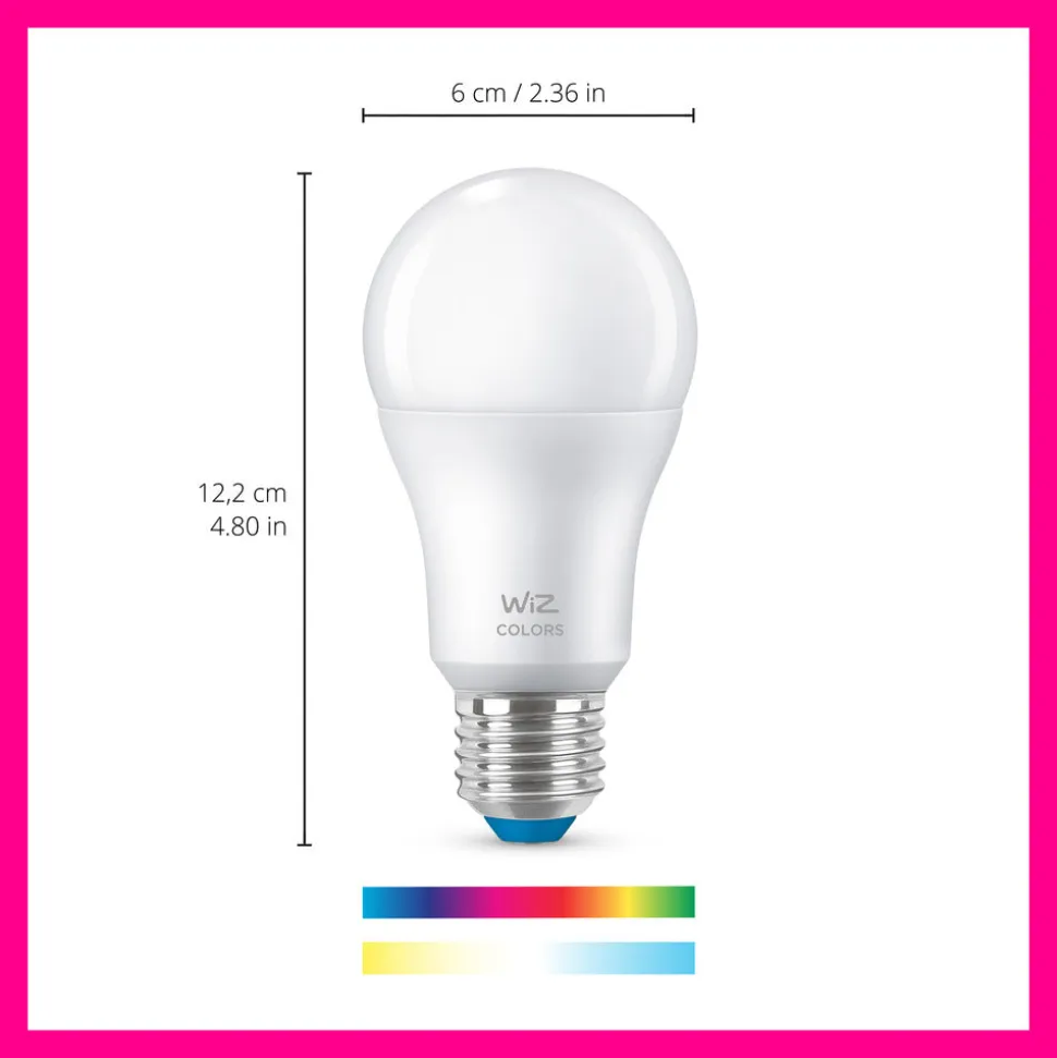 WiZ Slimme LED-Lamp E27 60W A60 Gekleurd en Wit Licht Mat 2st
