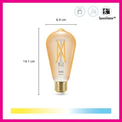 WiZ Slimme LED-Lamp E27 50W Filament ST64 Warm tot Koelwit Licht Goud