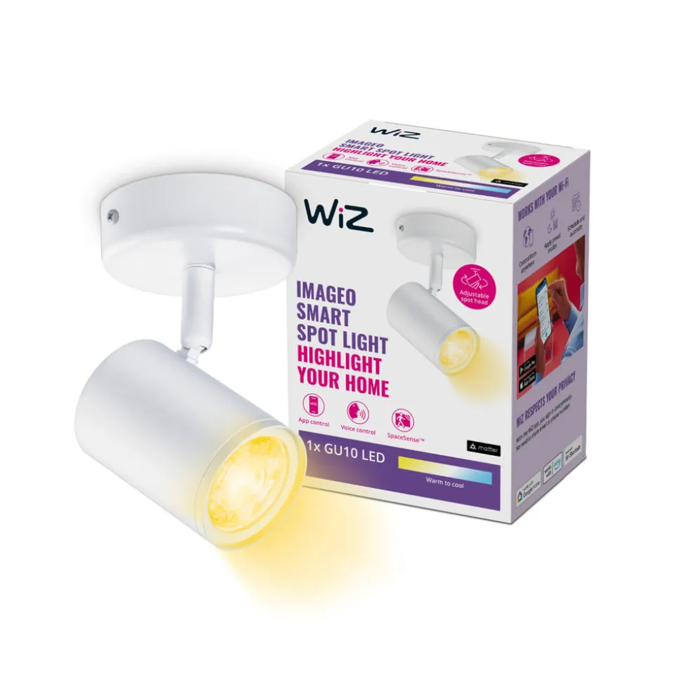 WiZ Slimme LED-Opbouwspot Draaibaar 5W Warm tot Koelwit Licht Imageo Wit